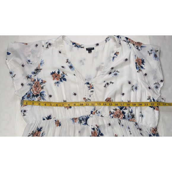 Torrid Womens 4X Top Babydoll Challis Button Floral Flowy Lightweight Casual - Picture 5 of 12